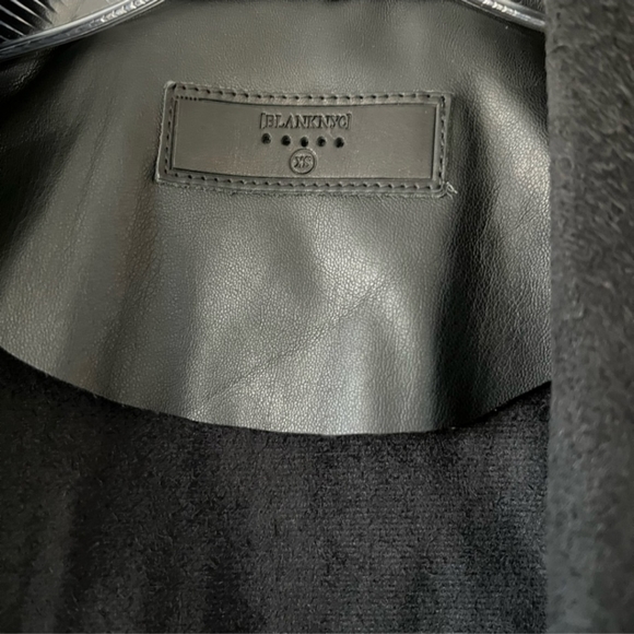 BLANKNYC Faux Leather Drapped Colar Jacket Short Black Size X-Small NWT - Picture 5 of 8